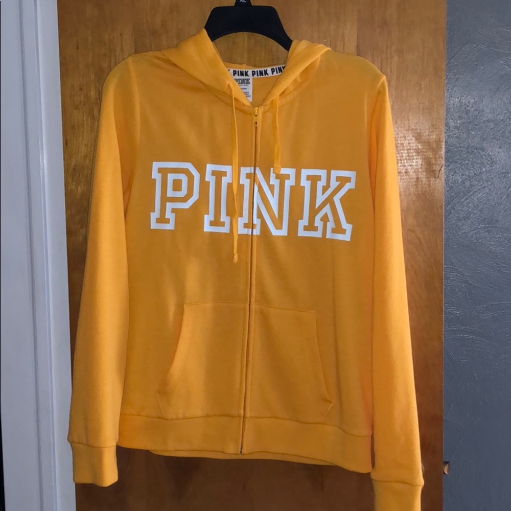 Pink Yellow Zip Sweater